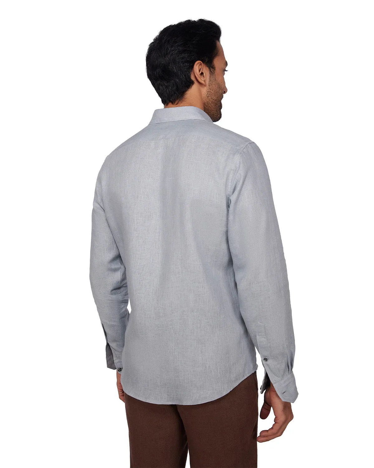 100% Linen Shirt - Grey