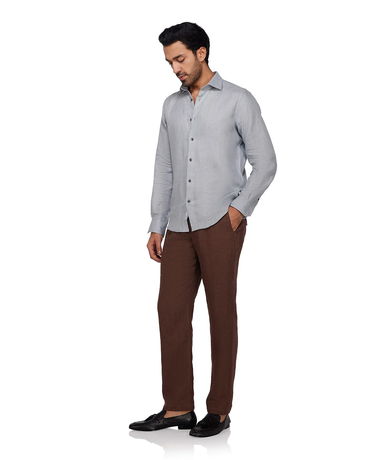 100% Linen Shirt - Grey