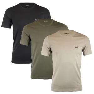 3-Pack Classic T-Shirts, Black/Khaki/Beige