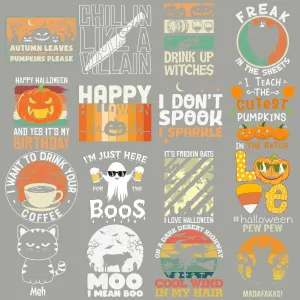 34 Halloween Designs Bundle PNG