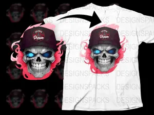 Atlanta Dream Skull with Hat Graphic Png Digital Download