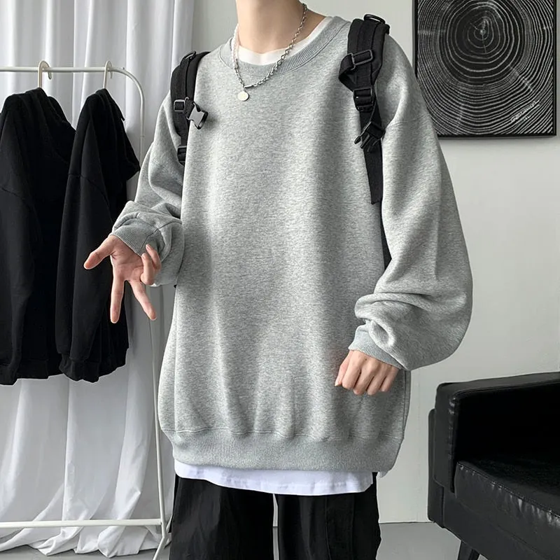 Autumn Men Casual Sweatshirts  Oversized Loose Pullovers