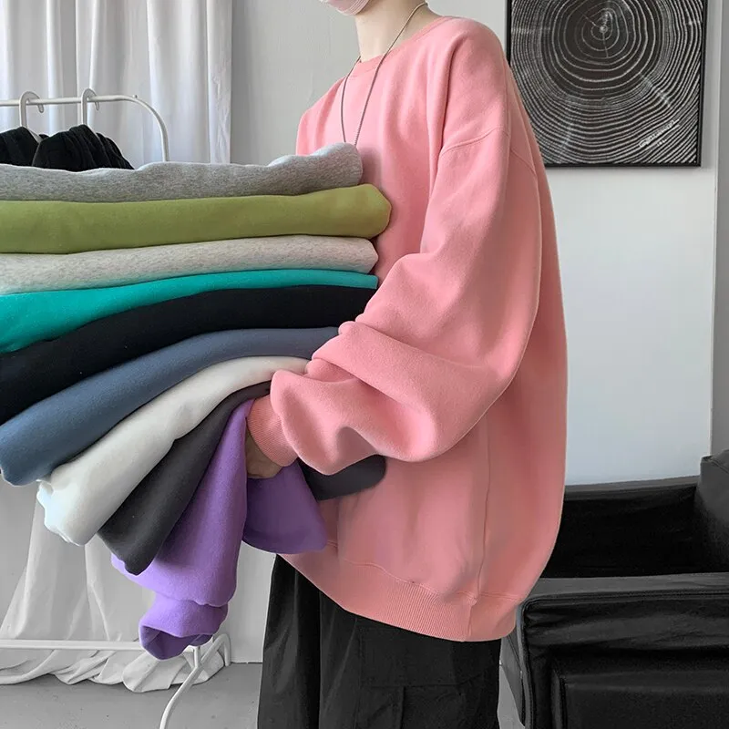 Autumn Men Casual Sweatshirts  Oversized Loose Pullovers