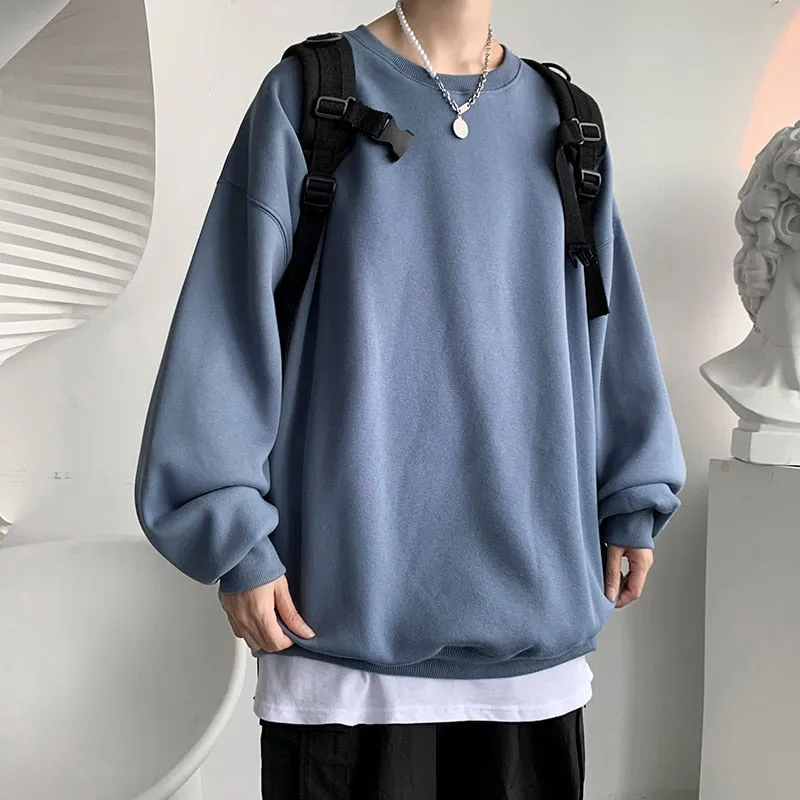 Autumn Men Casual Sweatshirts  Oversized Loose Pullovers