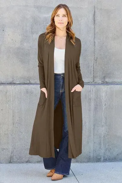 Basic Bae Open Front Long Sleeve Cover Up