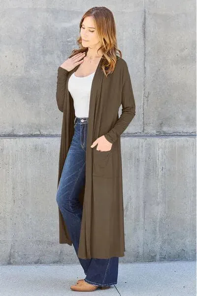 Basic Bae Open Front Long Sleeve Cover Up