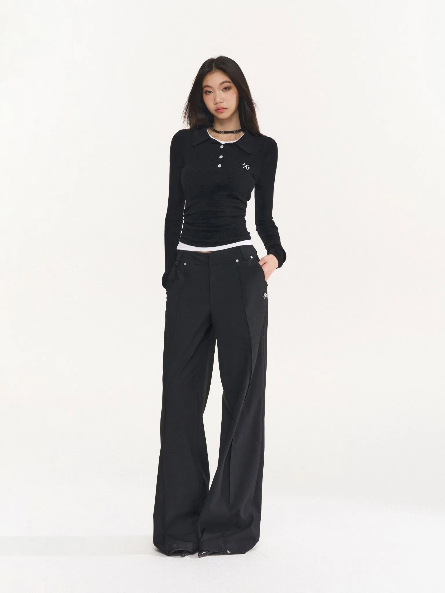 Black Polo Woolen Knitwear