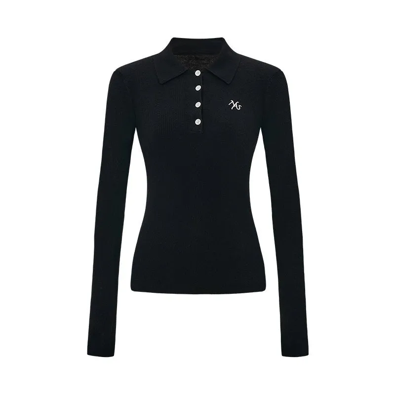 Black Polo Woolen Knitwear