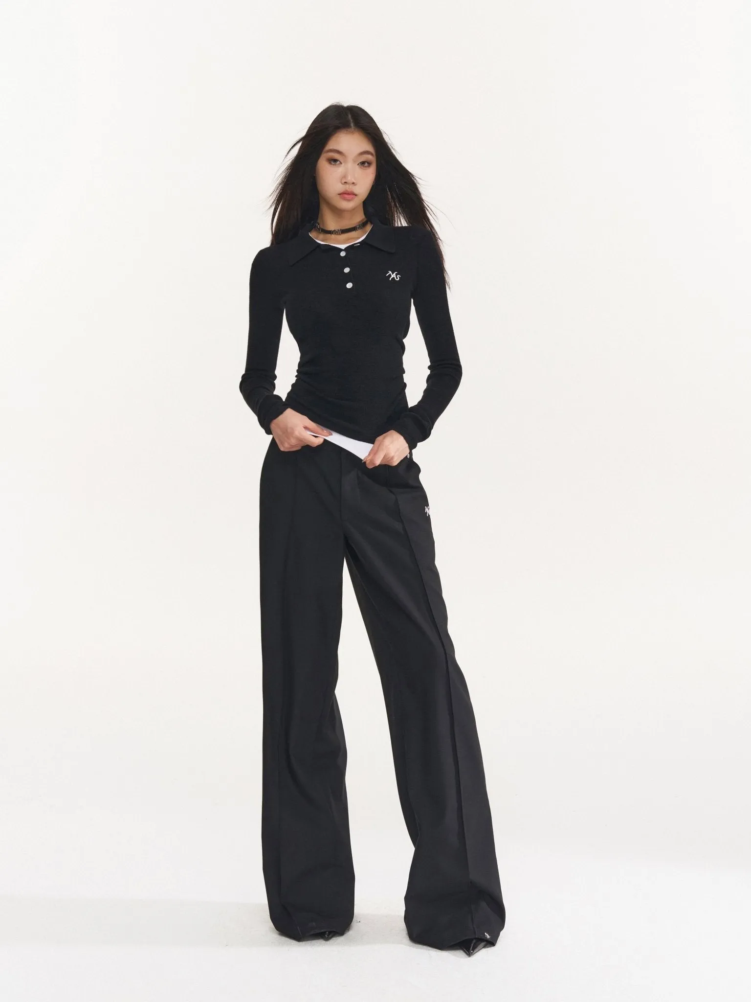 Black Polo Woolen Knitwear