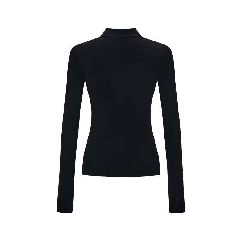 Black Polo Woolen Knitwear