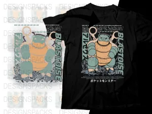 Blastoise Anime Character Graphic Design Png Digital Download