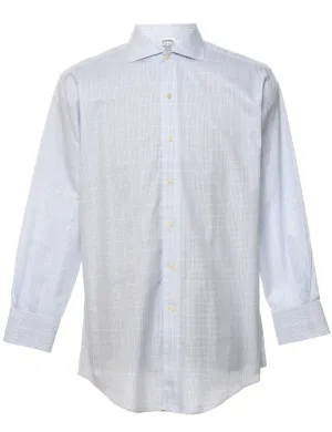 Brooks Brothers White & Blue Checked Shirt - M