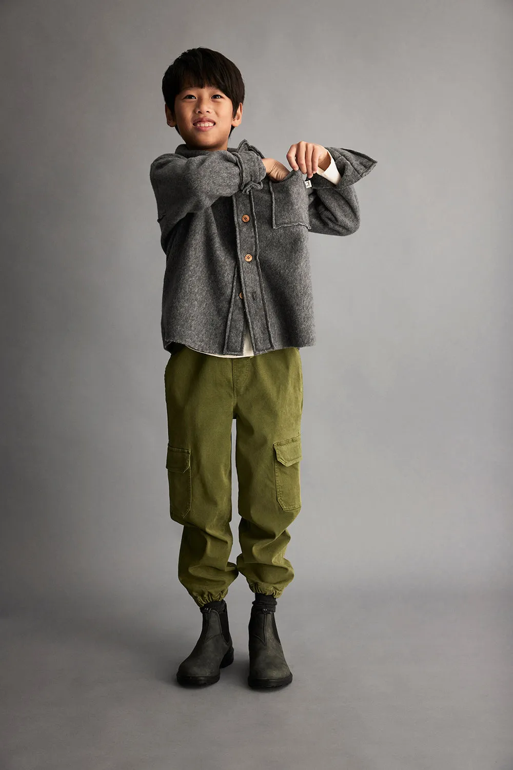 BRUSHED TWILL CARGO PANTS