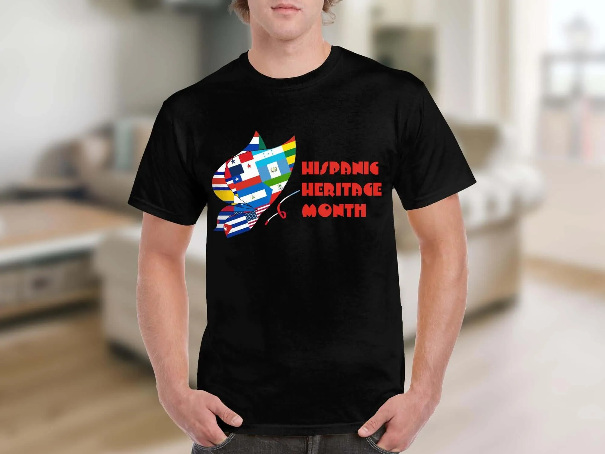 Celebrate Hispanic Heritage Honoring Flags T-Shirts