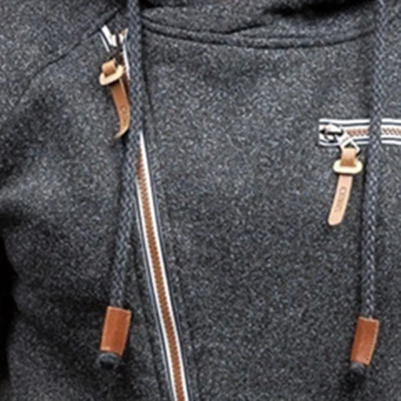 Covrlge Hoodies Men Autumn Casual Solid Zipper Long Sleeve Hoodie Sweatshirt Top Outwear sudaderas para hombre MWW151