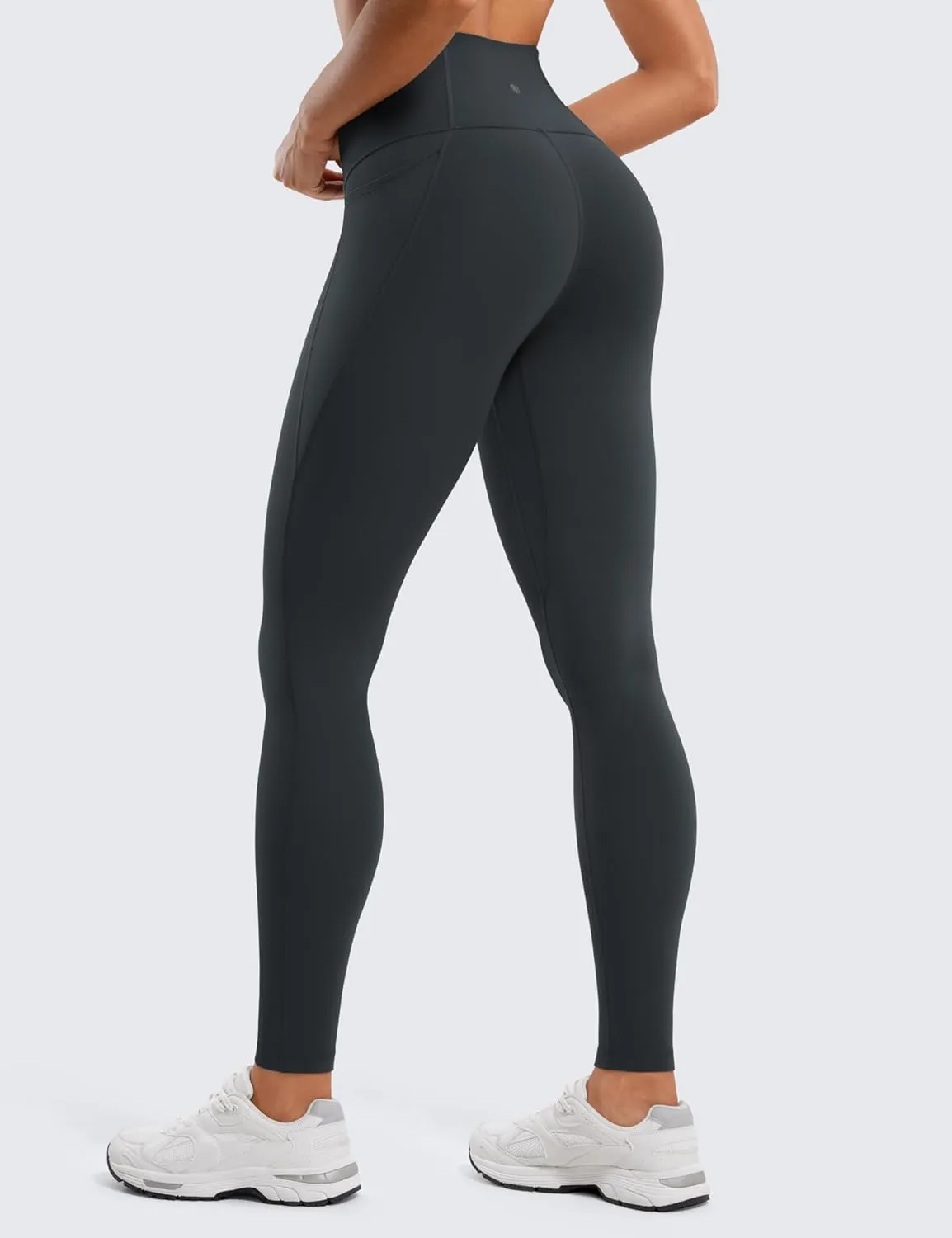 CRZ YOGA Womens Butterluxe Workout Leggings 28 Inches - High Waisted Gym Yoga Pants with Pockets Running Buttery Soft
