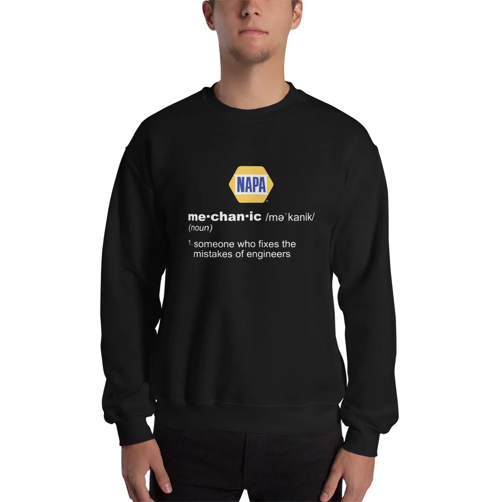 Definition Of A Mechanic Unisex Sweatshirt