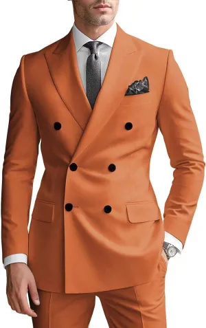Double Breasted Suits for Men 2 Piece Slim Fit Suit Wedding Suit Prom Double Breasted Blazer Pants Suit