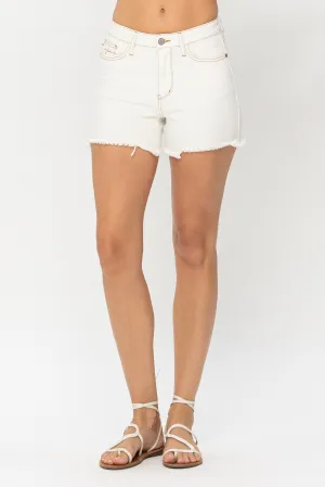 Ecru w/Pocket Embroidery Shorts