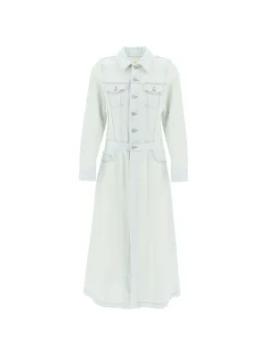 Faded Denim Trench Coat