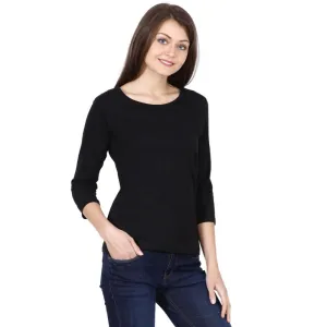 Female Round Neck Solid Full Sleeve T-Shirts