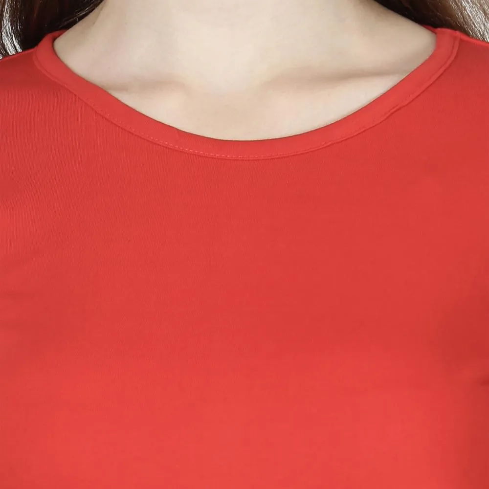 Female Round Neck Solid Full Sleeve T-Shirts