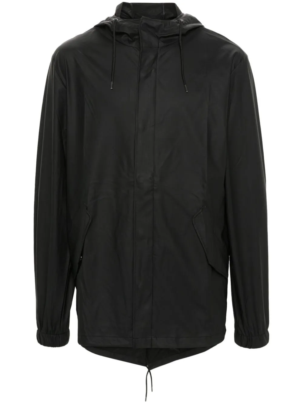 Fishtail drawstring-hood coated parka