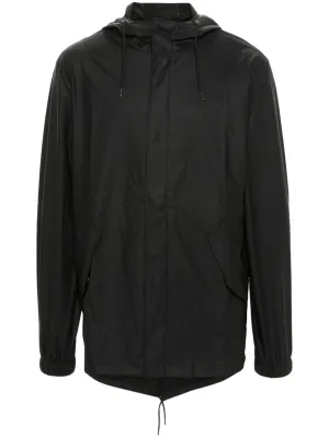 Fishtail drawstring-hood coated parka