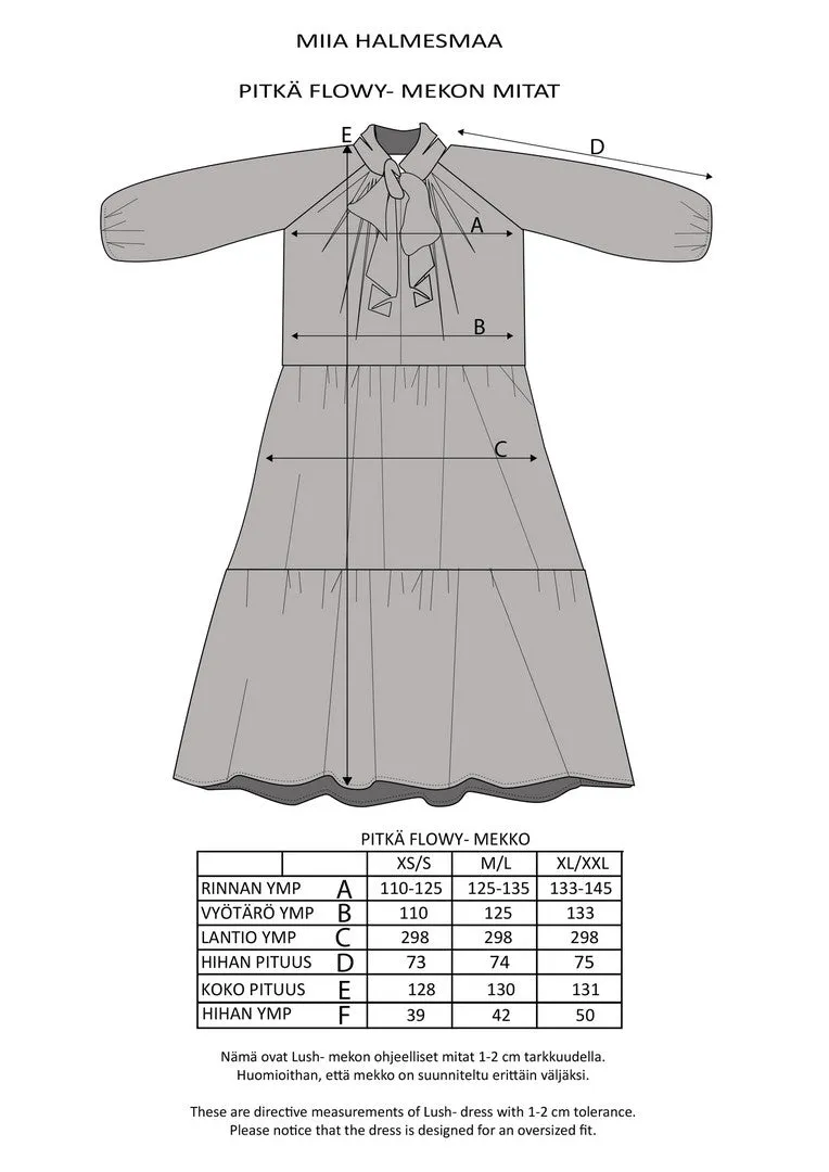 Flowy Dress Long Polka Dots Blue