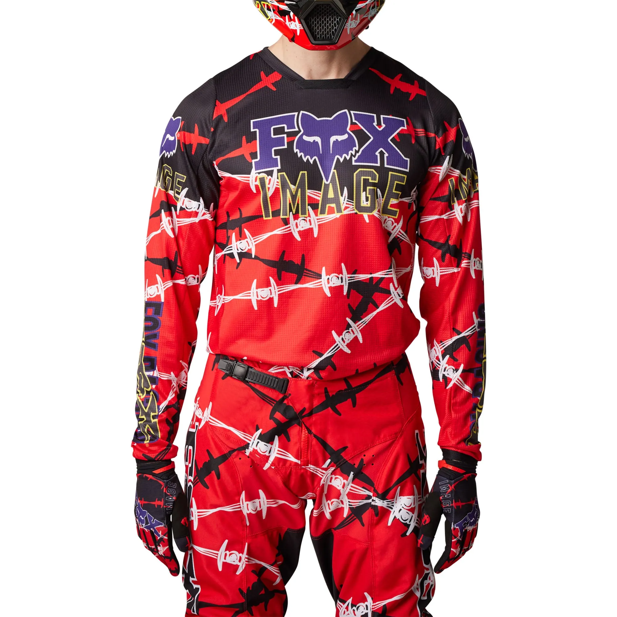 Fox Racing  180 Barbed Wire Special Edition Jersey Lightweight Fluorescent Red