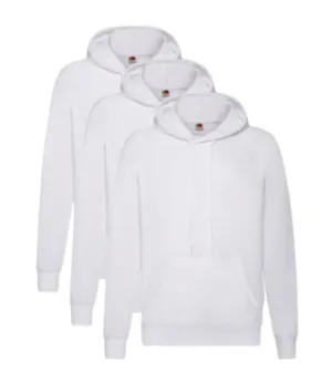 Fruit Of The Loom Men's Classic Hooded Sweat Pack of 3 (White)