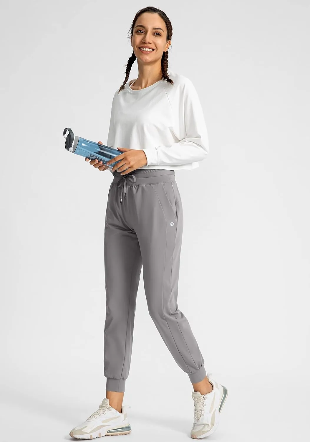 G Gradual Women's Joggers Pants with Zipper Pockets High Waisted Athletic Tapered Sweatpants for Women Workout Lounge