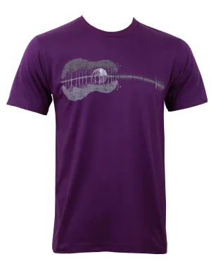 GUITAR NATURE REFLECTION MOON T-SHIRT DARK PURPLE