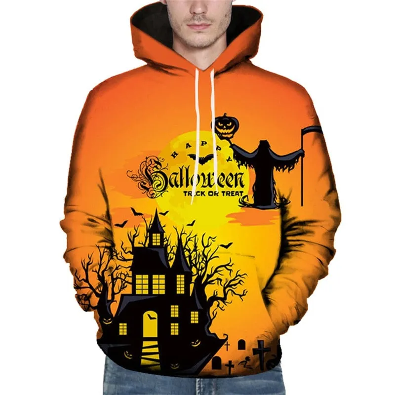 Halloween costumes Hoodies unisex halloween 2019 Couples Hoodies Top Tracksuits Pumpkin Witch