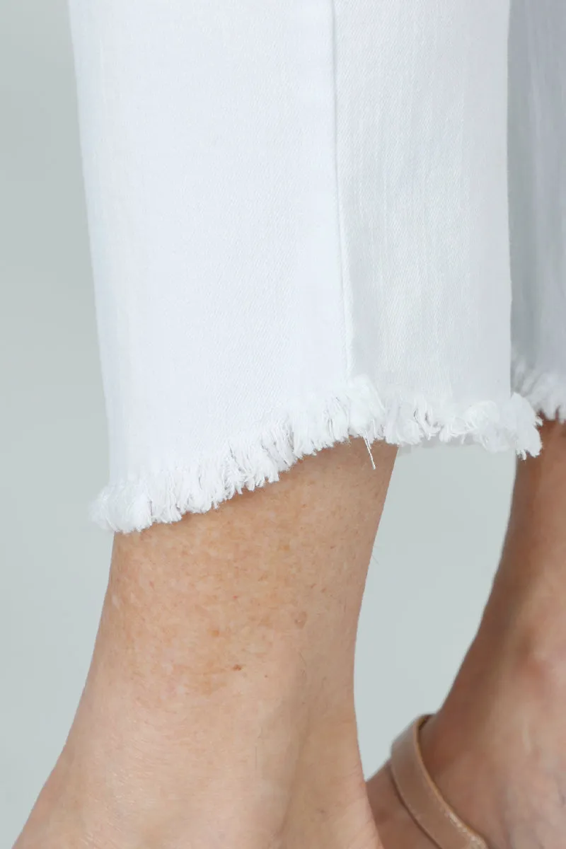 Holland Ave Denim Angle Frayed Hem Crop