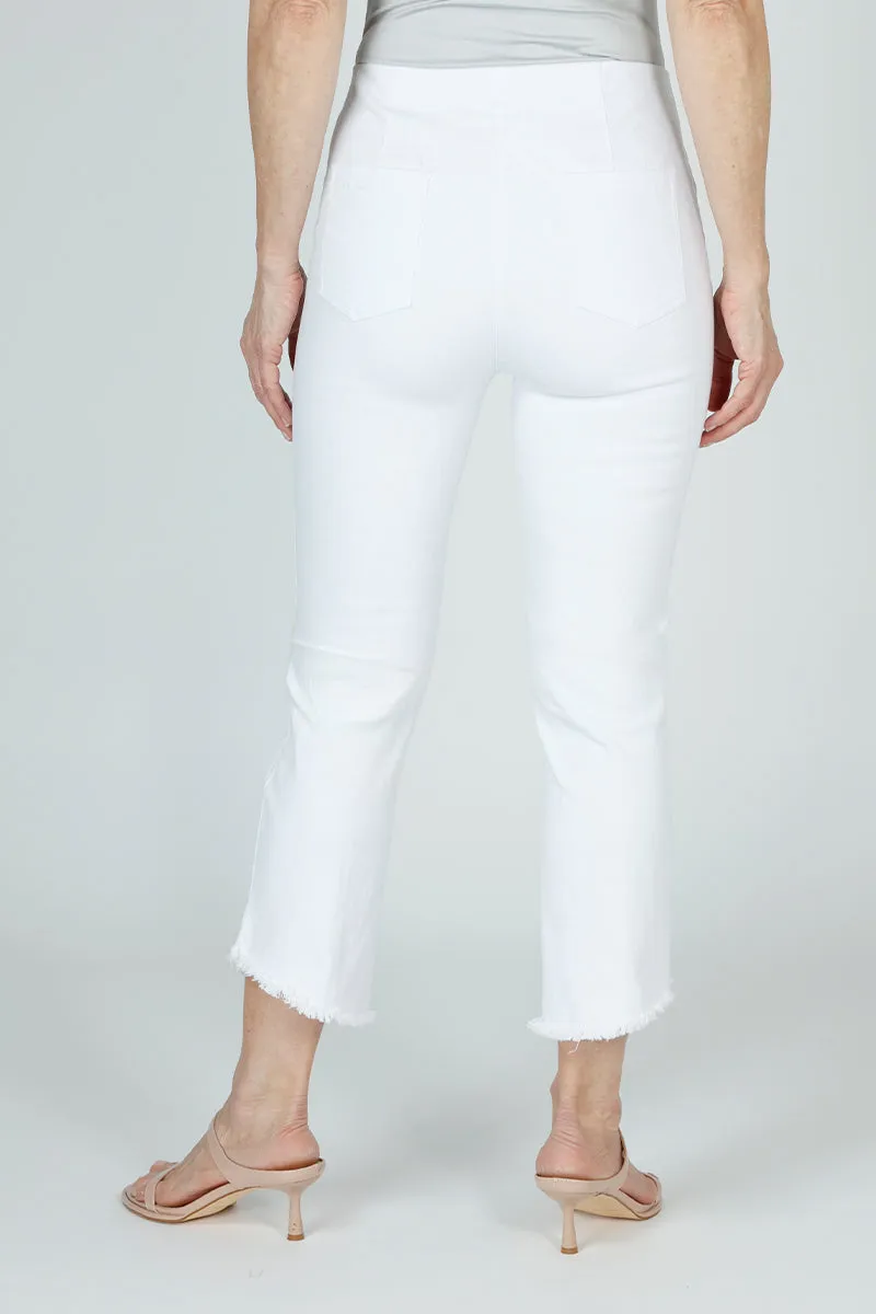 Holland Ave Denim Angle Frayed Hem Crop