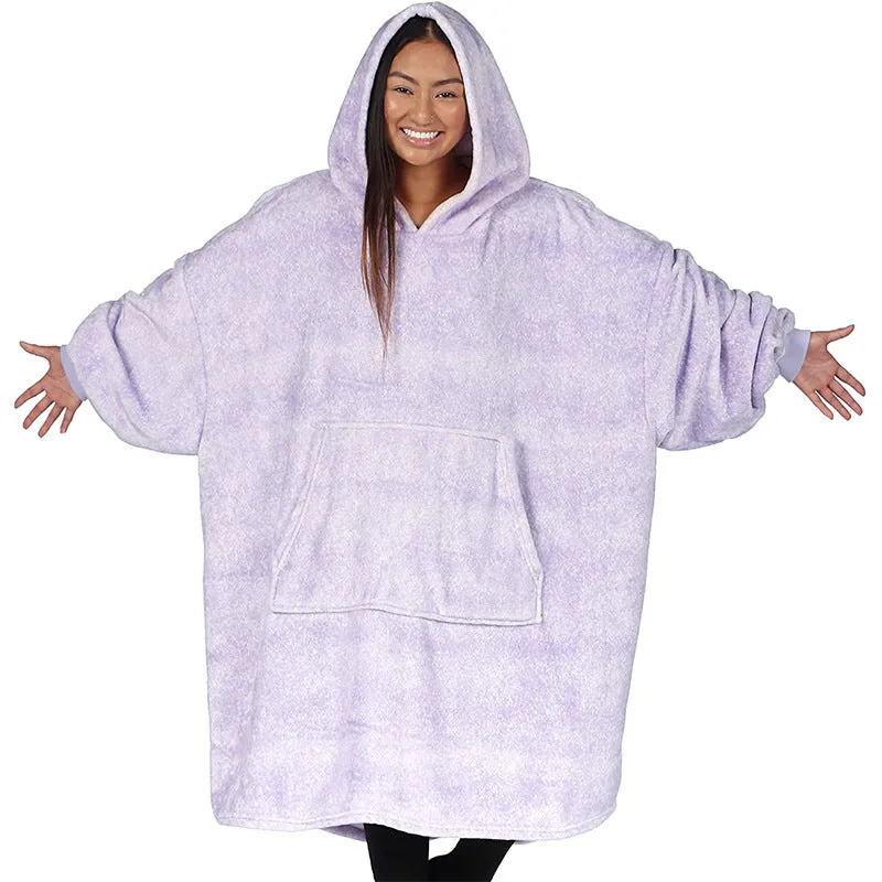 Hoodies Blankets Nightgown Flannel Hooded Casual Sweatshirt Home