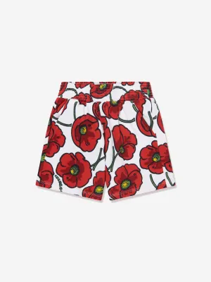 KENZO Girls Poppy Print Shorts in Cream