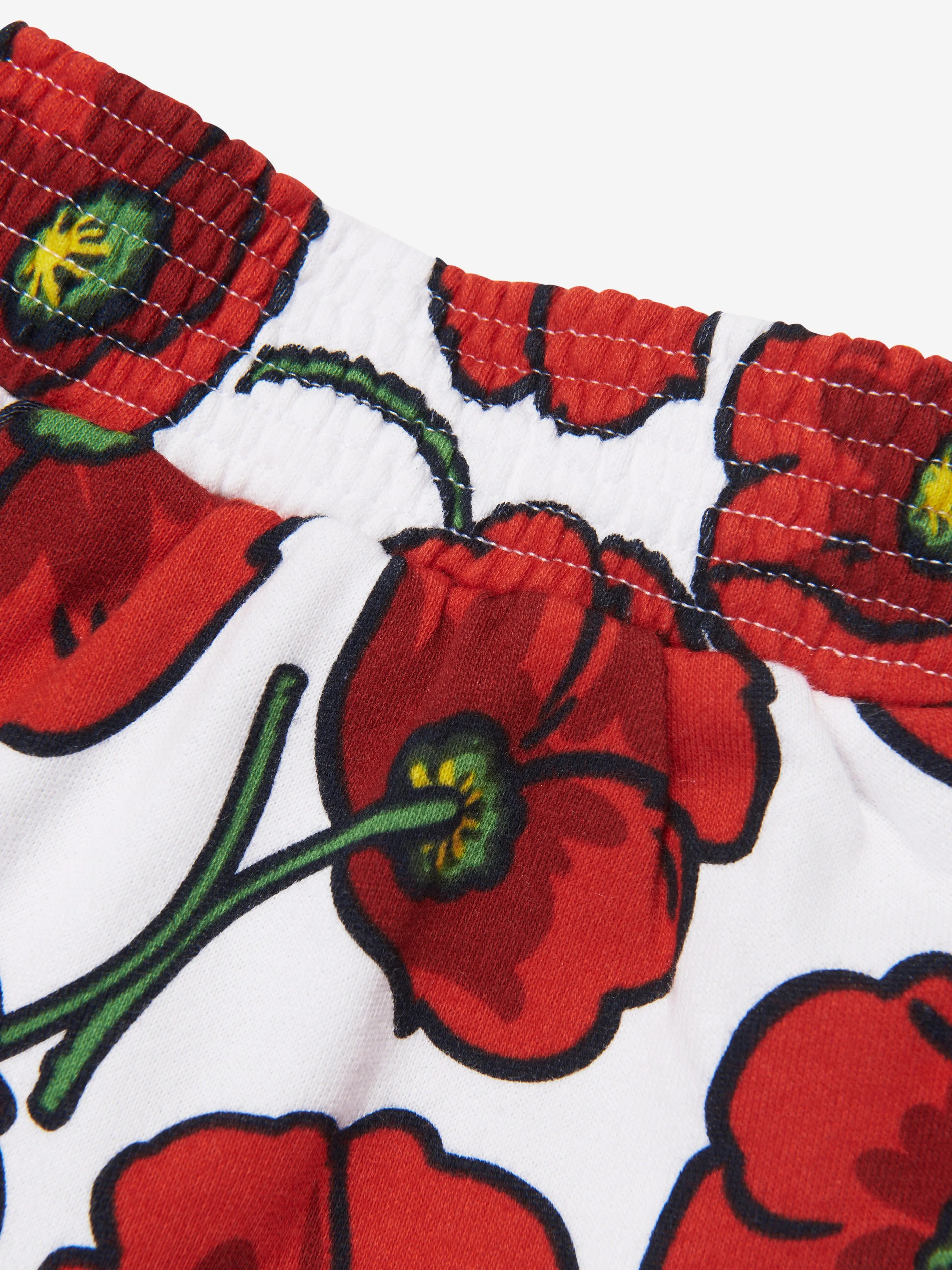 KENZO Girls Poppy Print Shorts in Cream