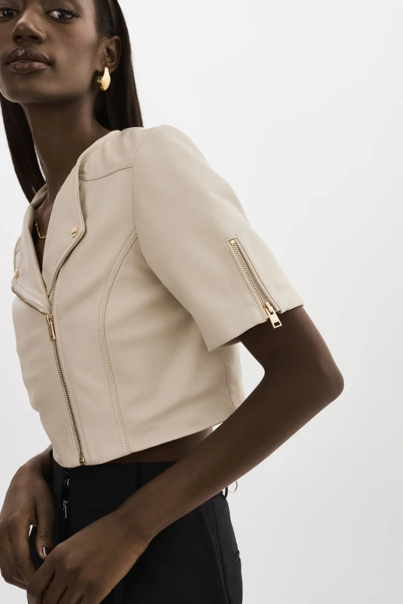Kirsi Cropped Biker Jacket