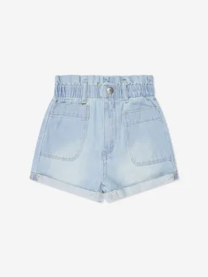 Levi's Wear Girls Paper Bag Pocket Shorts in Blue
