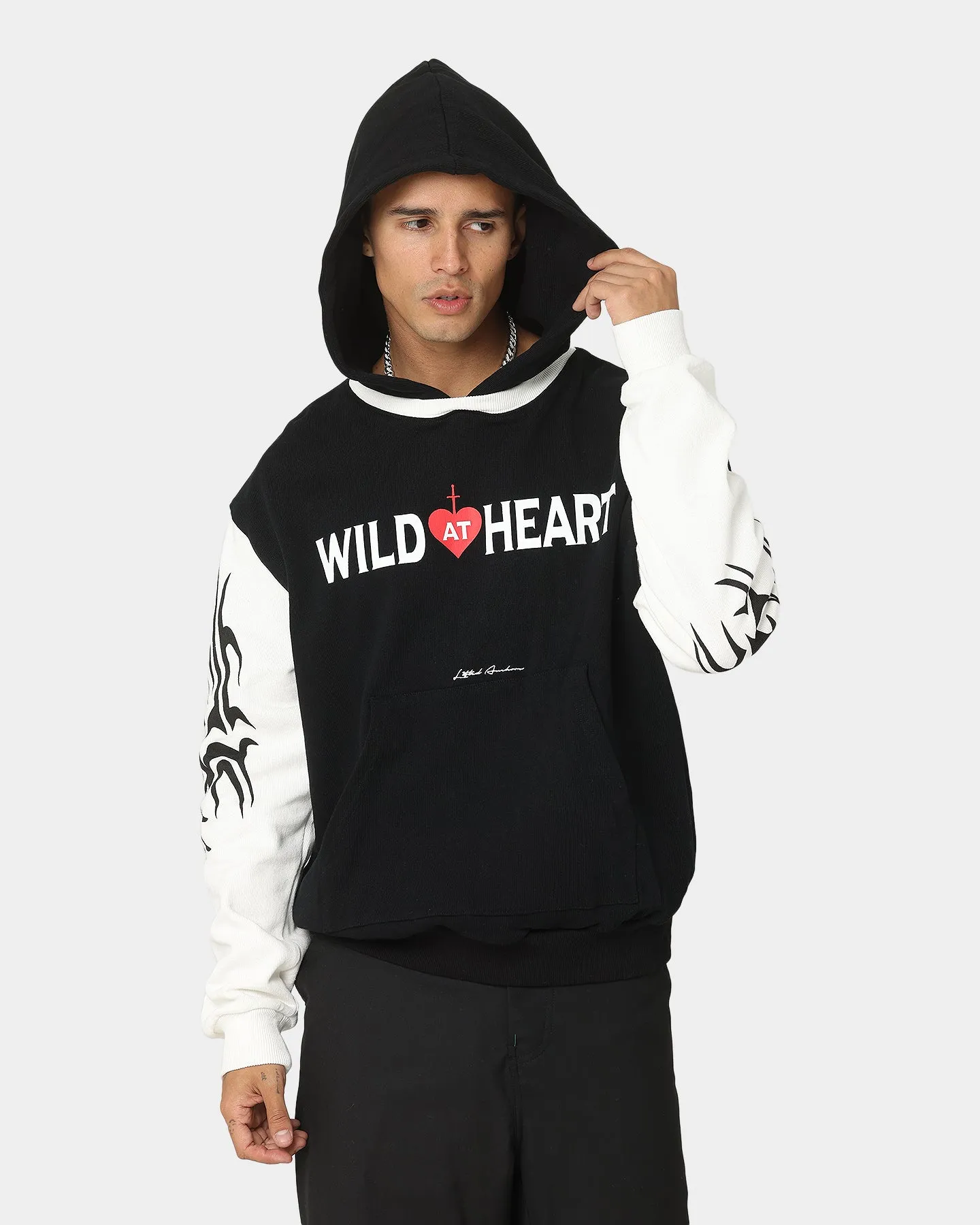 Lifted Anchors Wild At Heart Tribal Hoodie Black/White