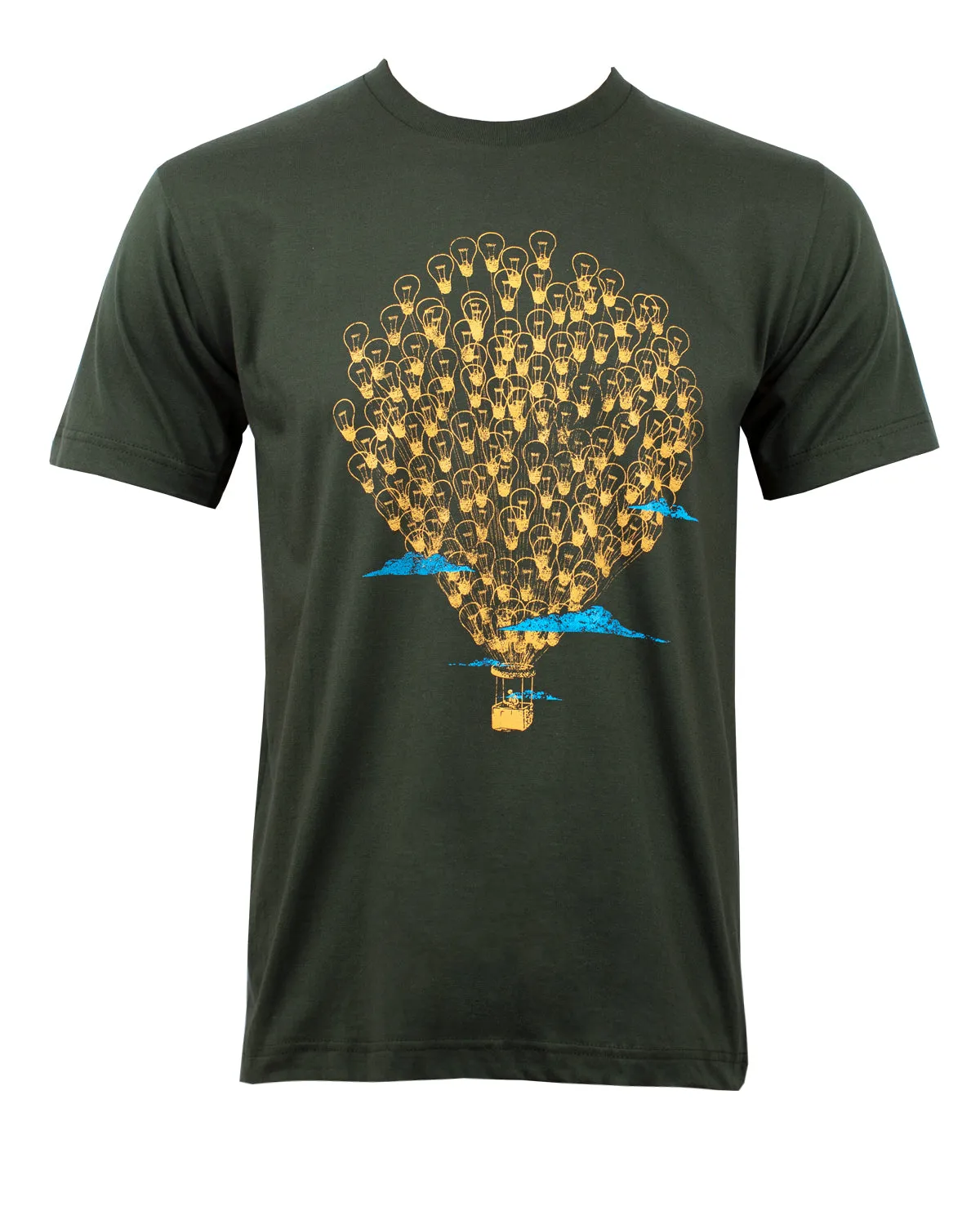 Light Bulb Hot Air Balloon T-Shirt Army Green