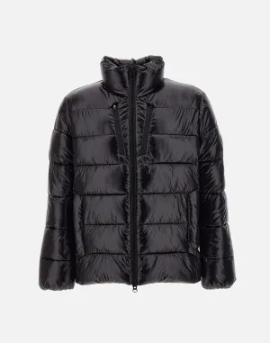 Men's Black Down Jacket with High Collar
