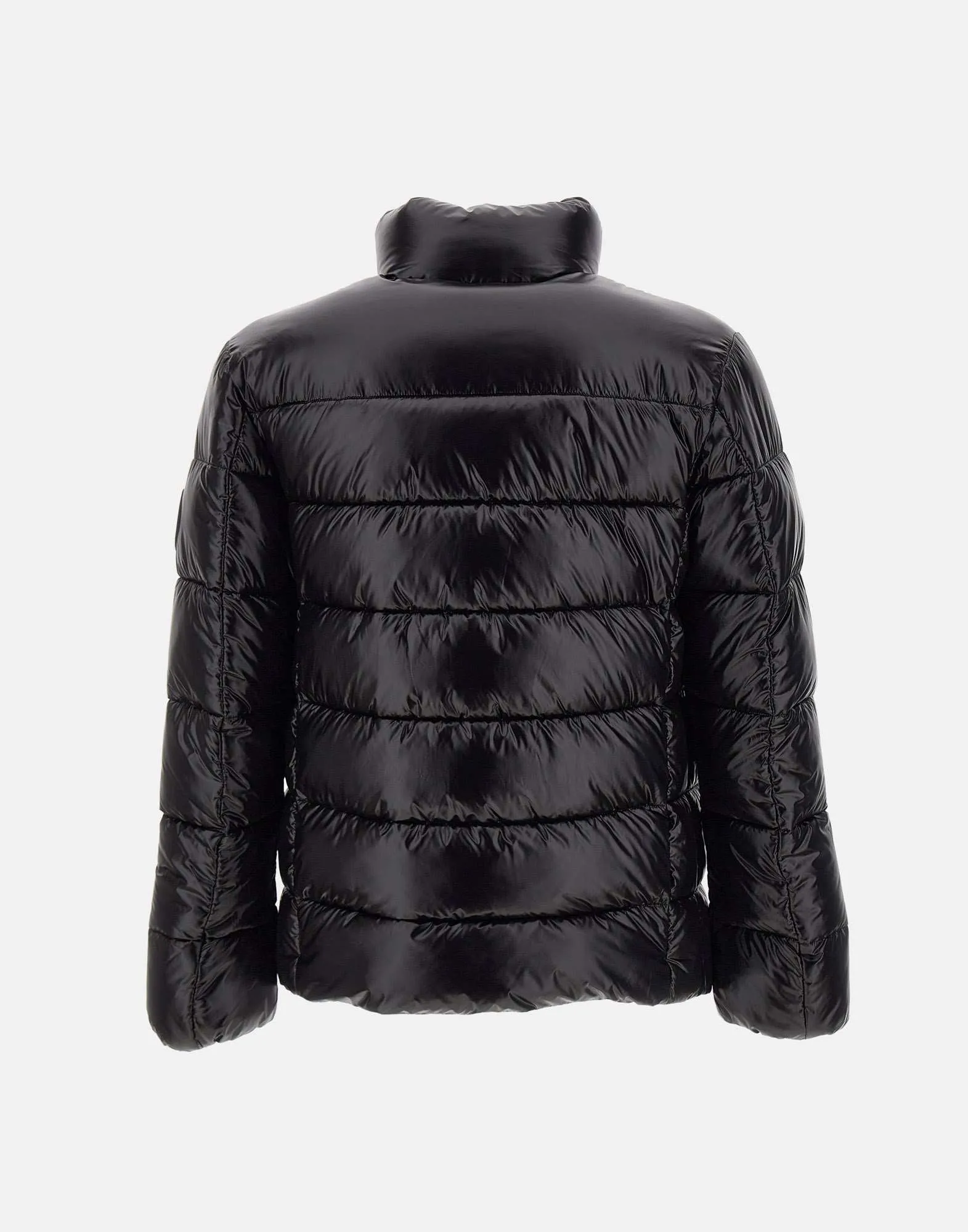 Men's Black Down Jacket with High Collar