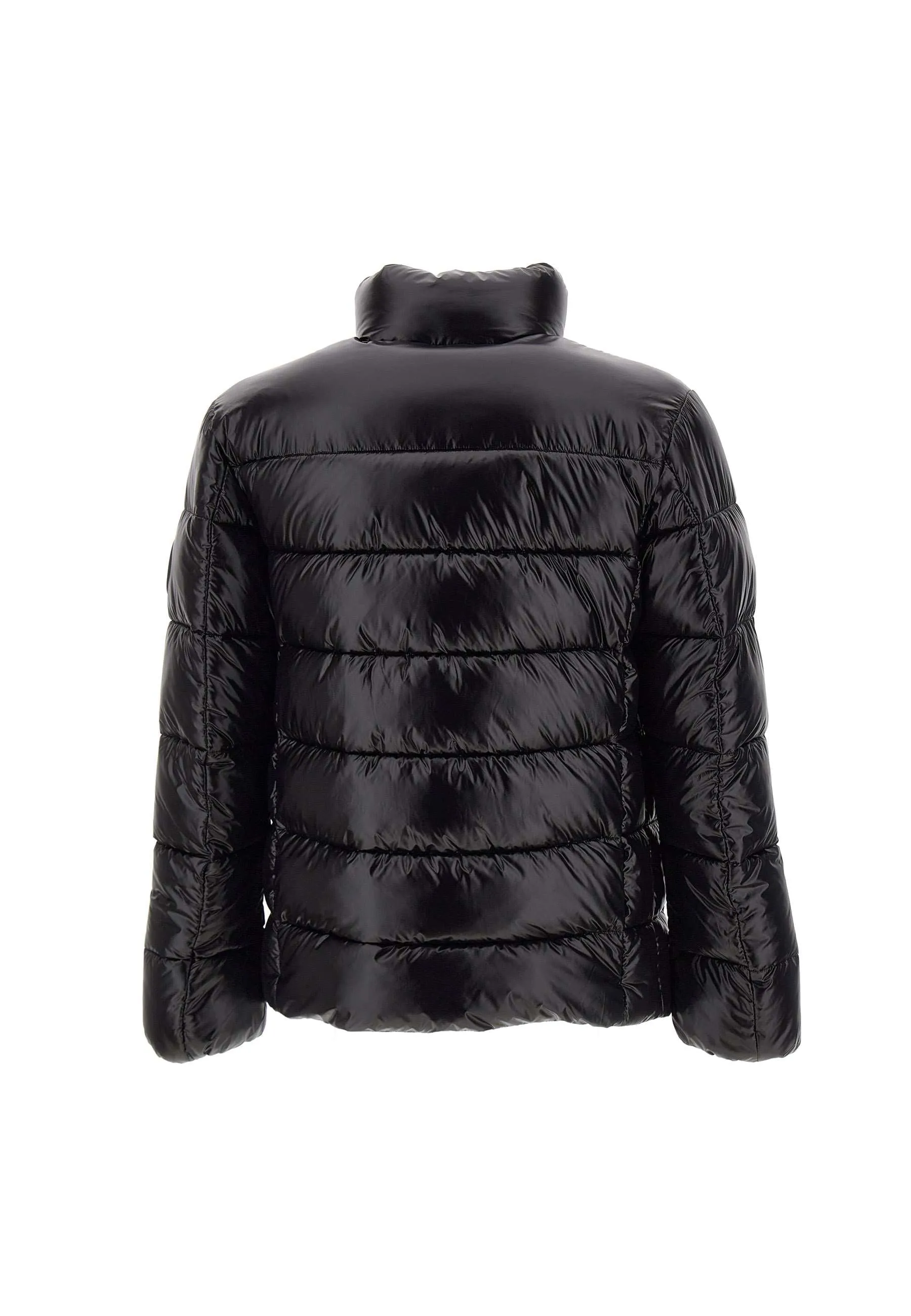 Men's Black Down Jacket with High Collar