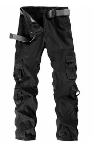 Men's Cargo Pants  Black Straight leg