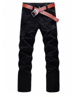 Mens Straight Leg Cargo Pants  Black