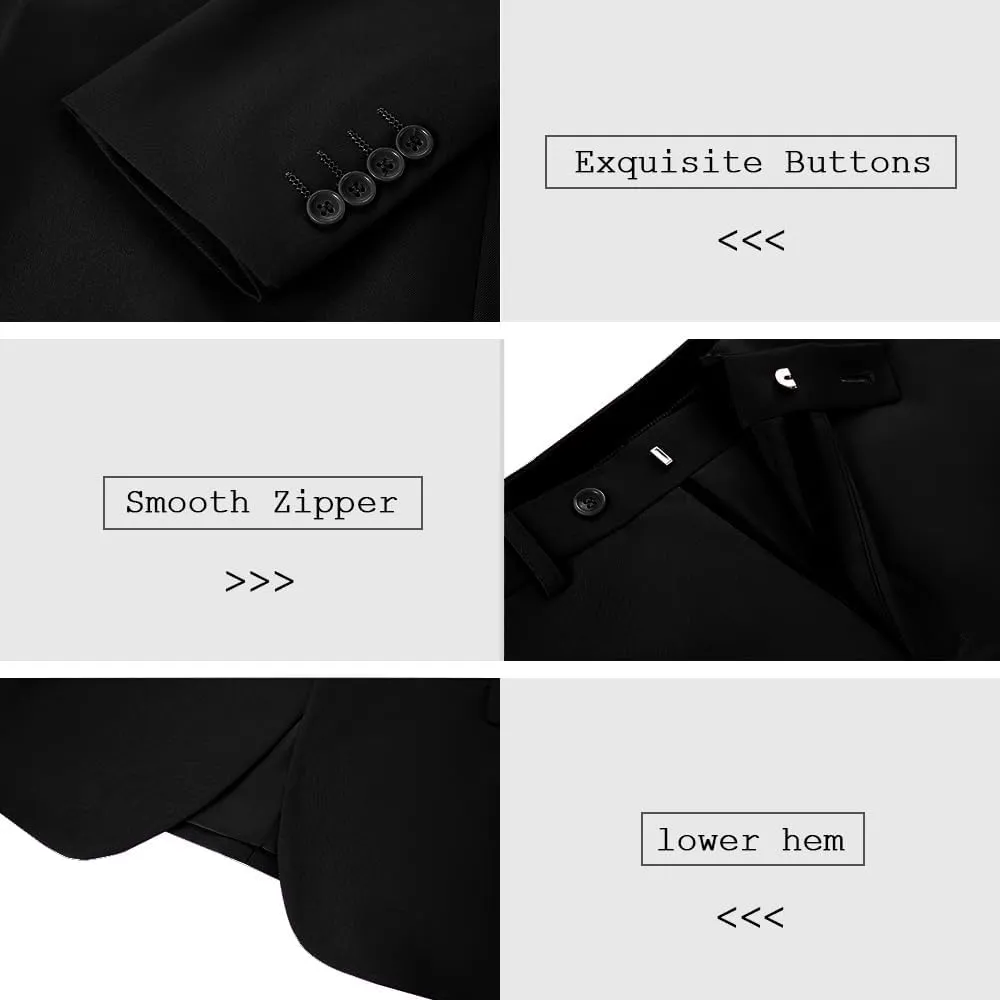 Mens Suits 3 Pieces Slim Fit Groomsmen Wedding Suit for Men Notched Lapel Formal Prom Tuxedos Jacket Pants Vest Set