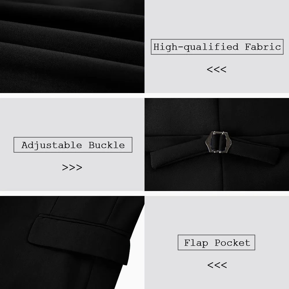 Mens Suits 3 Pieces Slim Fit Groomsmen Wedding Suit for Men Notched Lapel Formal Prom Tuxedos Jacket Pants Vest Set
